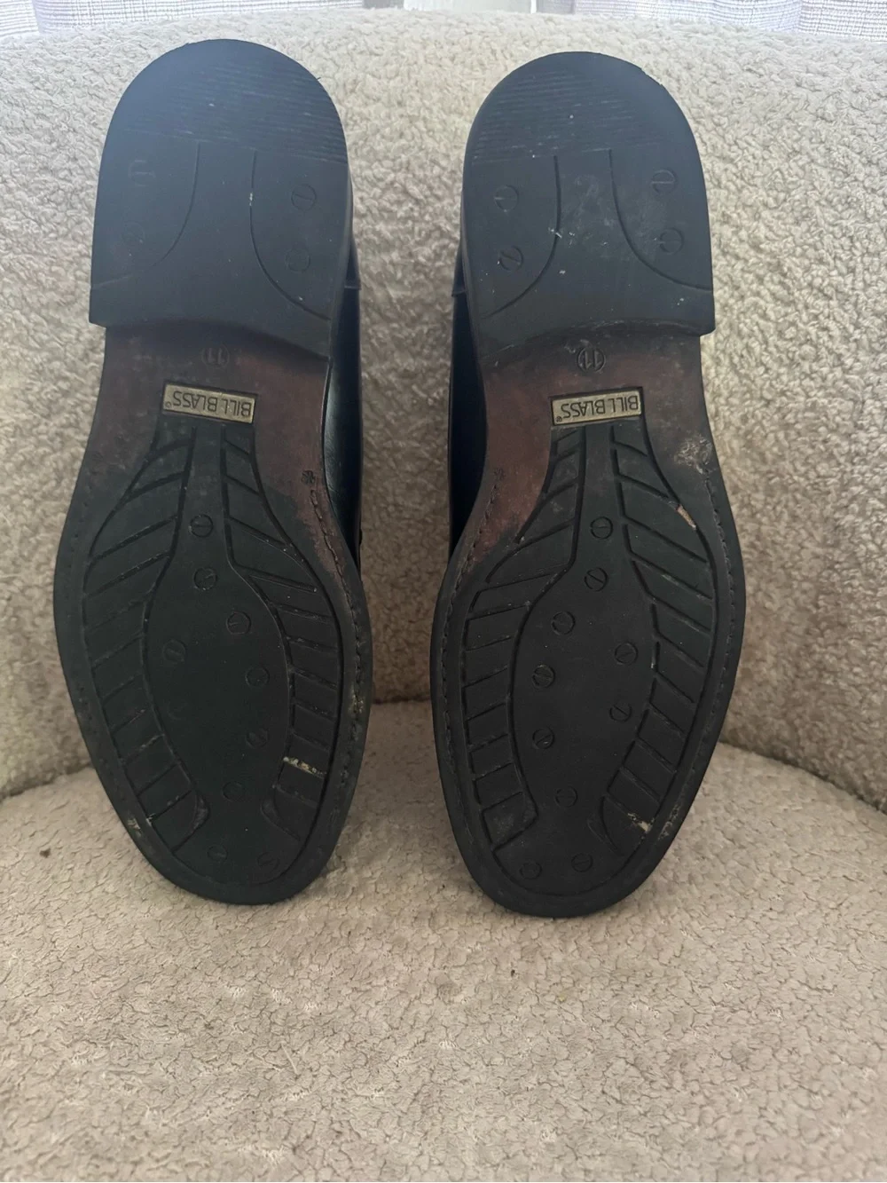 Bill Blass Men’s Black Leather Apron Toe Derby Dress Shoes Size 11 D